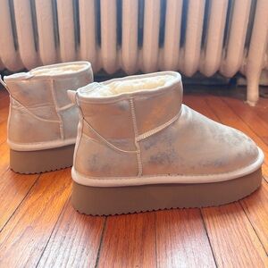 Corkys Hey Girl by Corkys Platform Silver Ankle Boots